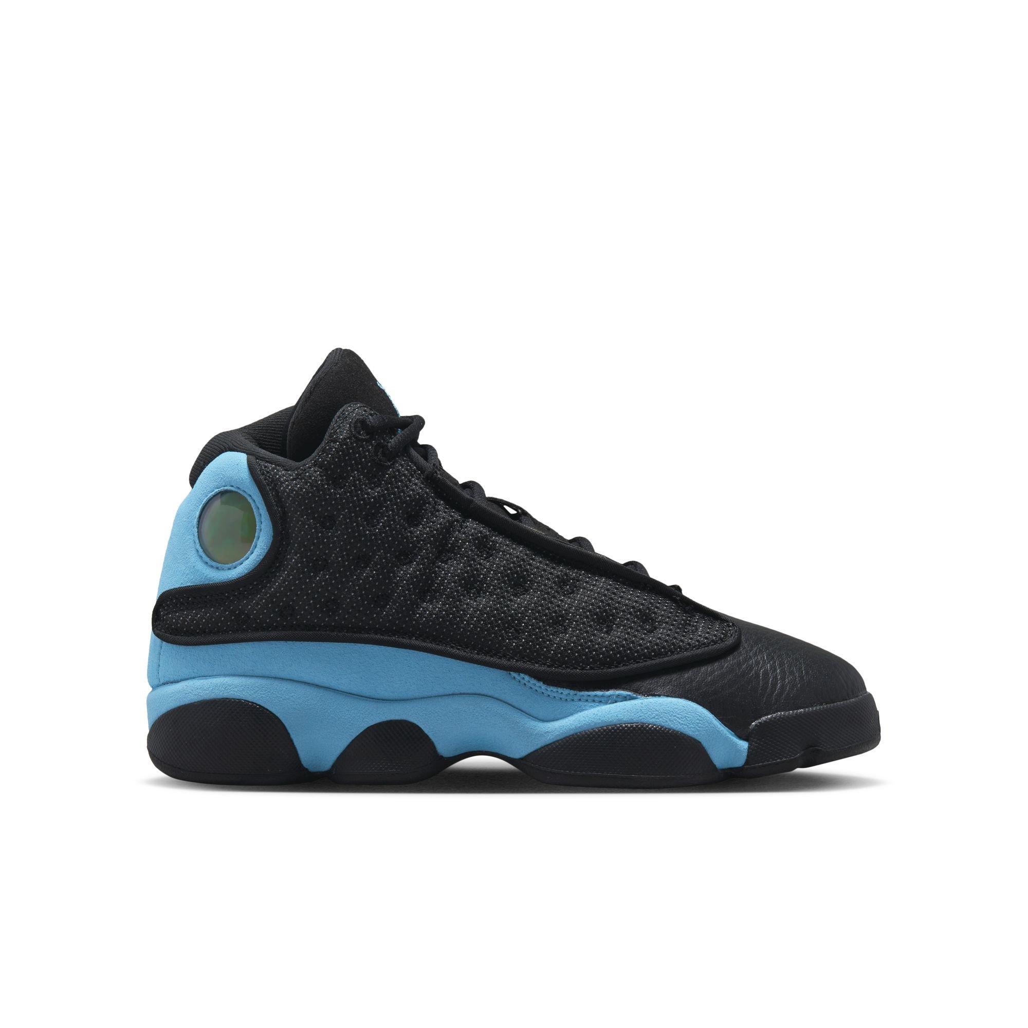 Jordan 13 Retro Black University Blue White Grade School Kids Shoe Hibbett